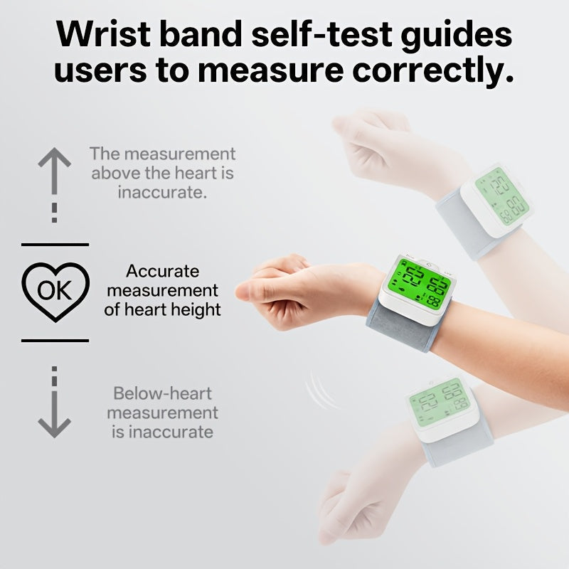 Wrist Blood Pressure Monitor Automatic Digital BP Cuff – Large LCD Display Pulse Rate Irregular Heartbeat Detection Portable Home Use for Seniors Adults