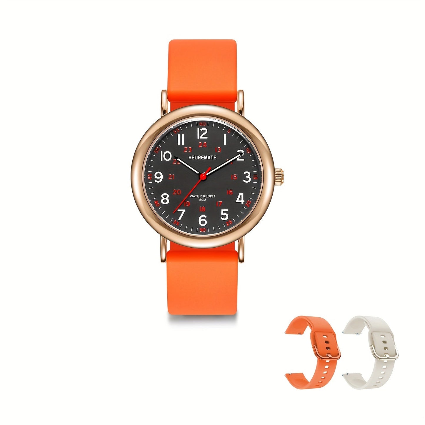 Nurse Watch Waterproof Luminous Easy-Read Dial 24-Hour Second Hand Colorful Silicone Band – Professional Fob Watch for Nurses Nursing Students Doctors Healthcare Workers Unisex 6 Colors