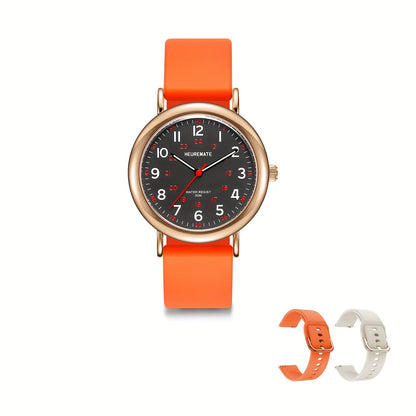 Nurse Watch Waterproof Luminous Easy-Read Dial 24-Hour Second Hand Colorful Silicone Band – Professional Fob Watch for Nurses Nursing Students Doctors Healthcare Workers Unisex 6 Colors