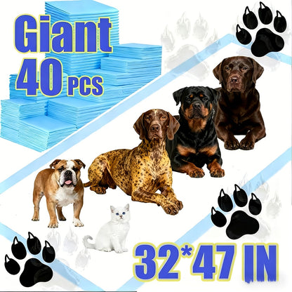 XXXL Dog Pee Pads Extra Large 8-Layer Super Absorbent Leak-Proof – Disposable Puppy Potty Pads for Cars Cages Sofas, Multiple Sizes 31x47 32x36 57x31 Inches