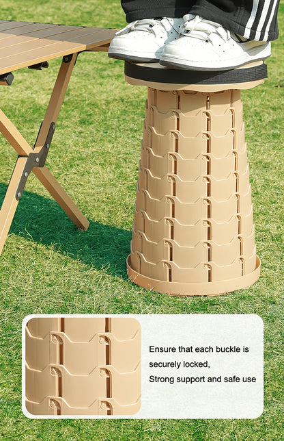 2-Pack Collapsible Folding Stool – 400 lbs Capacity Portable Telescopic Camping Stool, Compact Storage for Travel, Camping, Hiking, Fishing & Backyard BBQ – Lightweight Plastic Seat, Men's Gift