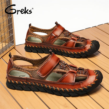 Men's Closed Toe Fisherman Sandals – Handmade Breathable Water Shoes, Non-Slip Anti-Collision Outdoor Hiking Athletic Beach Sandals for Summer | Velora