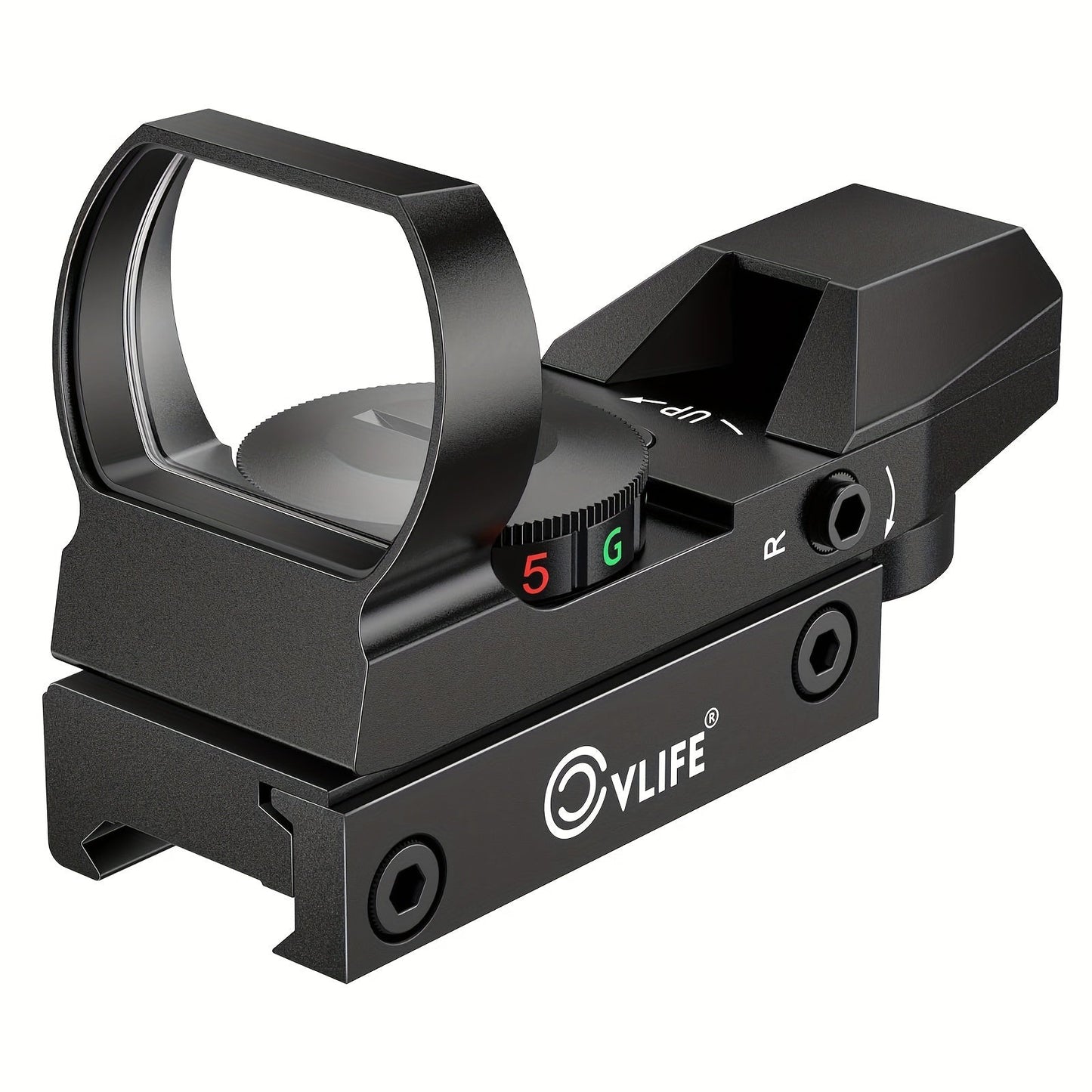 Red Green Dot Sight 1x22x33 with 20mm Picatinny Rail - 4 Reticles 5 Brightness Settings Wide Field of View Scope for Rifles Shotguns