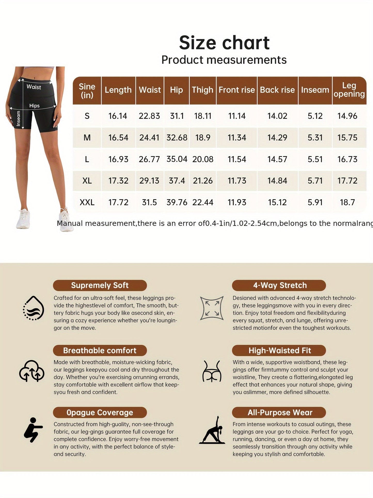 Women's High Waist Yoga Shorts – 4-Way Stretch Sweat-Wicking Athletic Shorts with Elastic Waistband & Side Pockets for Running, Cycling & Training – Black, Dark Gray & Navy, Sizes S-XXL