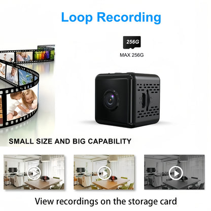 2K Mini Wireless Security Camera – WiFi Indoor Surveillance Camera with Night Vision, Magnetic Mount, Continuous Recording, Baby & Pet Monitor, USB/Battery Powered, SD Card & Cloud Storage