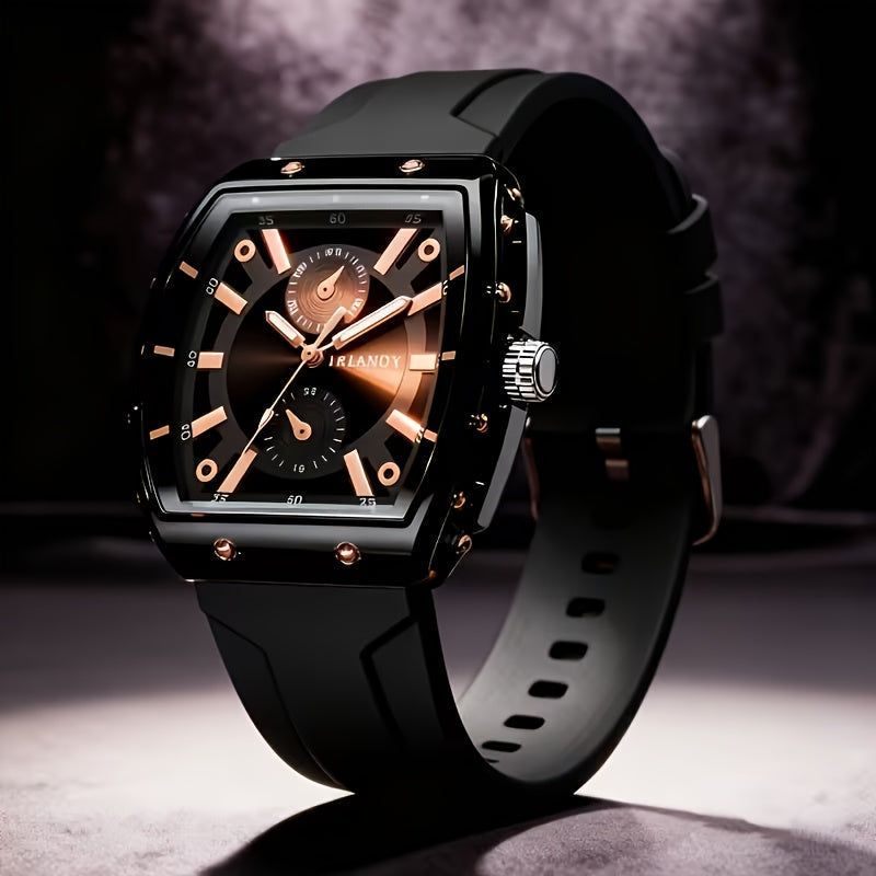 Men's Minimalist Quartz Watch with Silicone Strap - Round Dial Alloy Case Fashion Casual Sports Business Wristwatch for Men, 5 Colors White Black Green Blue Brown