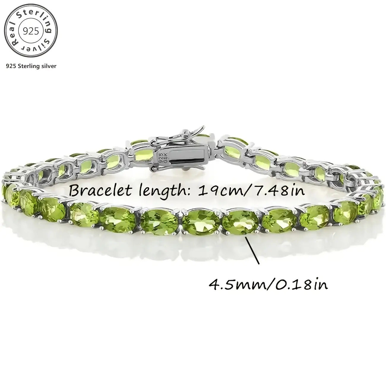 CZ Tennis Bracelet 925 Sterling Silver for Women – Cubic Zirconia Inlay in Green, Blue, Red, Yellow & White – Elegant Stackable Bracelet for Daily Wear, Party, Wedding, Valentine's Day & Birthday Gift