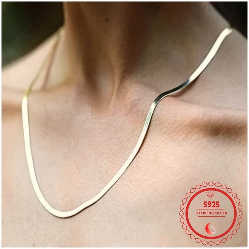 8mm Wide Herringbone Chain Necklace 24K Gold Plated 925 Sterling Silver Bold Flat Snake Chain for Women Men 18-24 Inch Italian Design Statement Jewelry