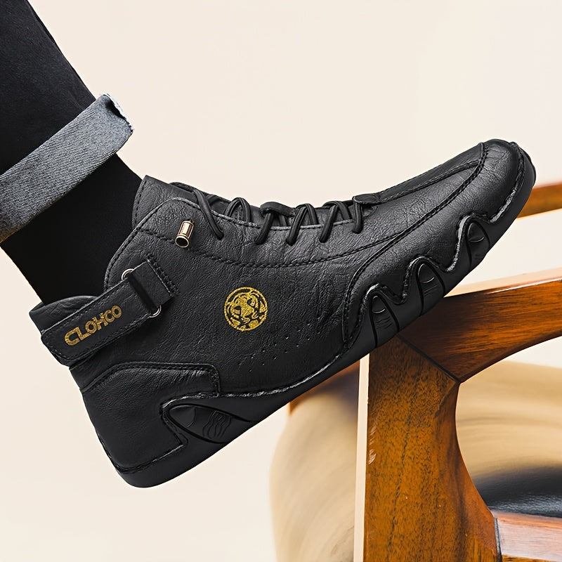 Men's High-Top Sneakers Breathable Lace-Up Casual Shoes Soft Rubber Sole Non-Slip Outdoor Walking Shoes for Men US 7-12 Multiple Colors