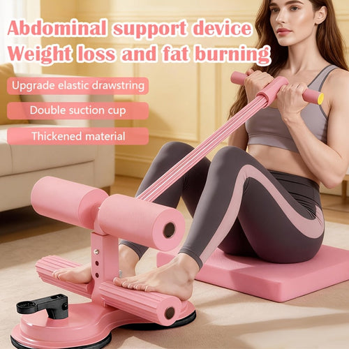 Portable Sit Up Bar – 3-Section Adjustable Design, Dual Suction Cups & Resistance Bands, Lightweight Home Core Fitness Equipment for Small Spaces