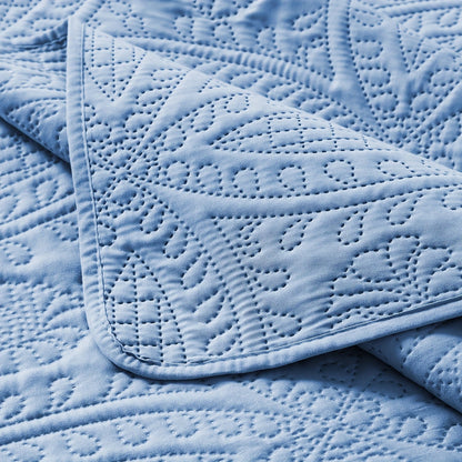 Cooling Summer Quilt Set 2-3 Piece Lightweight Breathable Microfiber Bedspread – Modern Coin Pattern Coverlet Twin Queen King, All Season, Multiple Colors, Holiday Gift for Family