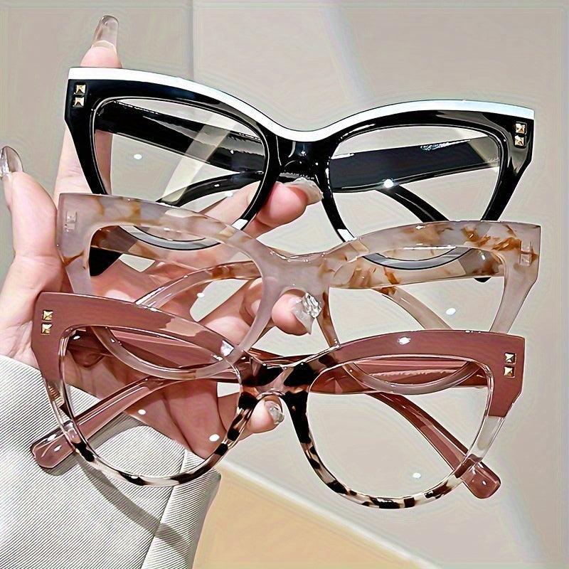 3PCS Reading Glasses for Women – Photochromic Lenses, Metal Hinge, Minimalist Color Block Design, Elegant Presbyopia Eyeglasses +1.00 to +4.00, Fashion Gift for Ladies
