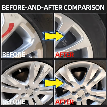 Car Wheel Scratch Repair Kit 30g Professional Hub Refinishing Compound for Aluminum Steel Rims Metal Shine Rejuvenator Long-Lasting Protective Layer Includes Sponge