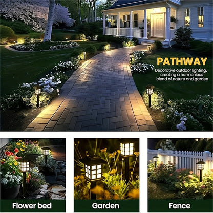Solar Outdoor Garden Lights 6/12/24 Pack IP44 Waterproof | Warm White Colorful LED Landscape Pathway Lights for Yard Courtyard Patio Holiday Decoration – Auto On/Off