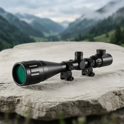 6-24x50 AO Rifle Scope Illuminated Red Green Reticle - Long Range Hunting Scope with 20mm Rail Mount Aluminum Alloy Optical Sight