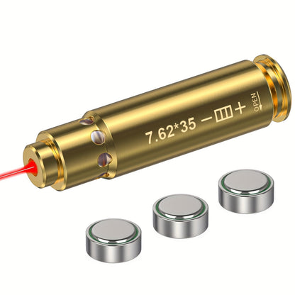 Laser Bore Sight Multi-Caliber Kit for 9mm 45ACP 223REM 308WIN 380ACP 38SPL 12GA – High-Precision Red Laser Boresighter for Rifles & Pistols, Easy Install, Includes 2 Battery Sets