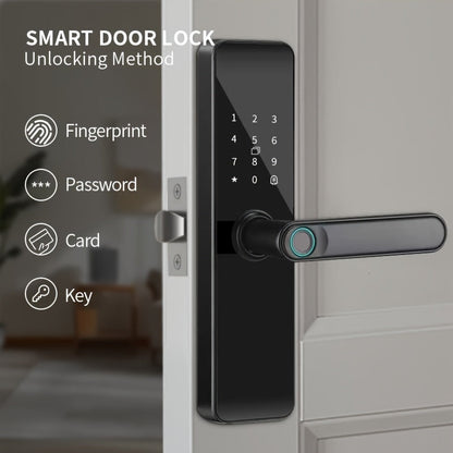 Smart Door Lock Fingerprint Keyless Entry – WiFi App Control, Numeric Keypad, Biometric Fingerprint, Wide-Angle Camera Option, 4-in-1 & 7-in-1 Models for Home, Rental, Office & Hotel