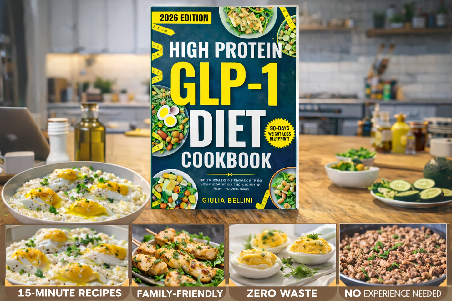High Protein GLP-1 Diet Cookbook – Fast & Easy Recipes to Reduce Cravings, Burn Fat & Make Weight Loss Sustainable | Ozempic & Wegovy Friendly Meal Plan Guide