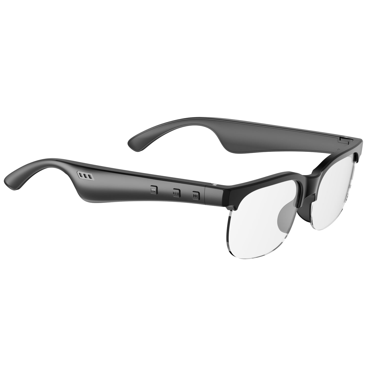 Bluetooth Audio Glasses 2-in-1 Wireless Smart Glasses with Built-in Stereo Speakers USB-C Charging Lightweight Open Ear Sunglasses for Music Gaming Video Calls Compatible with iPhone Android Black White