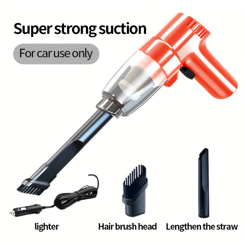 Corded Car Vacuum Cleaner 3KPa Suction Handheld Lightweight – 3M Cord, Single-Point Exhaust, One-Click Dust Cup Empty for Cars, Trucks & Home Cleaning – No Battery Needed