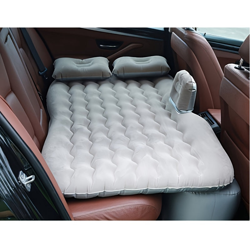 SUV Air Mattress Inflatable Car Bed for Camping & Travel - Universal Flocked Blow Up Mattress for SUV Trunk Back Seat, Portable Car Camping Bed with Storage Bag & Repair Kit, Road Trip Accessories