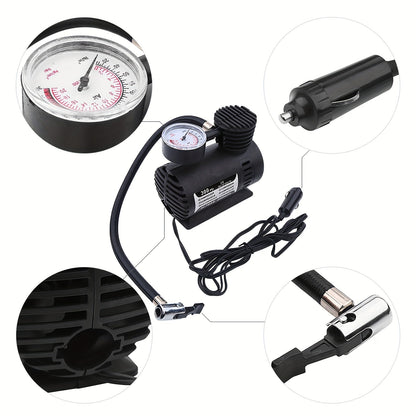 12V 300 PSI Compact Air Compressor Pump – Portable Car Tire Inflator for Cars, Bikes, Motorcycles & Balls, Plugs into Car Cigarette Lighter, No Battery Needed | Velora