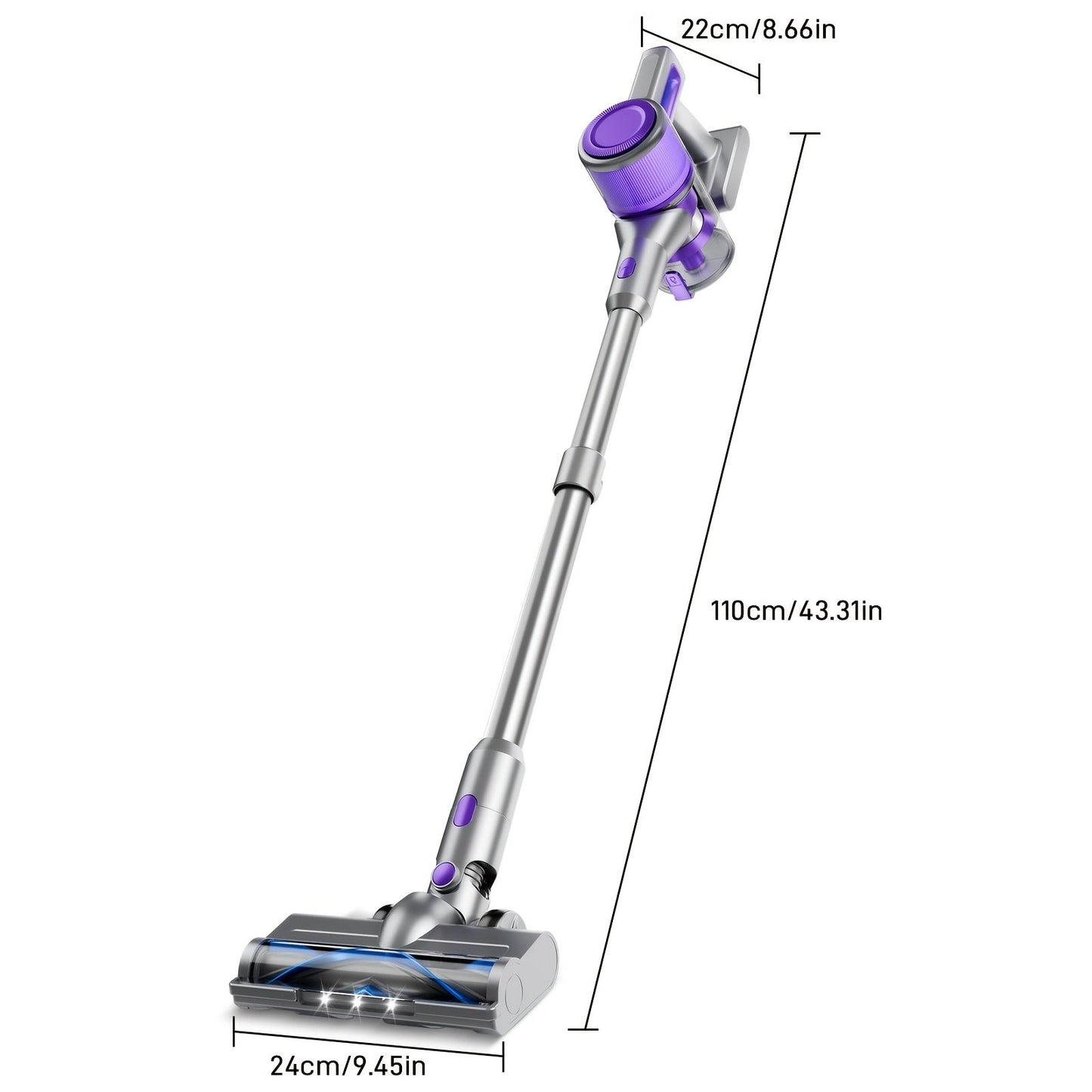 Cordless Stick Vacuum Cleaner 45-70KPA Powerful Suction, Anti-Tangle Brush 45-Min Runtime 50oz Dust Cup, Corded & Cordless Options, Rechargeable Lightweight Vacuum for Hardwood Floor Carpet Pet Hair Home