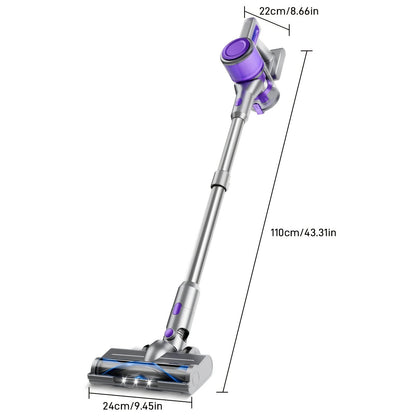 Cordless Stick Vacuum Cleaner 45-70KPA Powerful Suction, Anti-Tangle Brush 45-Min Runtime 50oz Dust Cup, Corded & Cordless Options, Rechargeable Lightweight Vacuum for Hardwood Floor Carpet Pet Hair Home