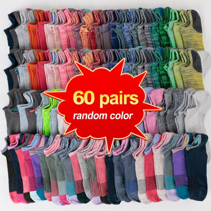Bulk Colorful Ankle Socks 25 or 60 Pairs Assorted Random Colors Unisex for Men Women – Moisture-Wicking Breathable Reinforced Heel Toe for Daily Wear Gift Parties, Sizes US8-10 & US9-12