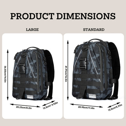 Fishing Backpack Tackle Sling Bag with Rod Holder – Waterproof Hiking Daypack Fly Fishing Bag for Men Women, Tackle Box Storage, Gift for Fisherman Dad