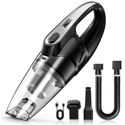 Handheld Car Vacuum Cleaner 6000PA 2000mAh Rechargeable 40dB Low Noise 5 Accessories for Car Home Pet Hair Pink