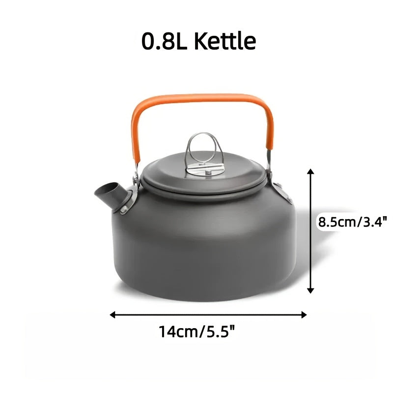 Camping Cookware Mess Kit 8/9/14/15 Piece, Portable Non-Stick Aluminum Alloy Camp Cook Set with Kettle Pot Frying Pan Plates Utensils, Lightweight Backpacking Outdoor Cooking Gear for Hiking & Travel