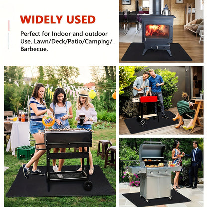BBQ Grill Mat & Fire Pit Pad – Double-Sided Fireproof Heat-Resistant Deck Protector, Waterproof & Oil-Proof, Easy to Clean, 7 Sizes for Outdoor Grills, Fireplaces, Fire Pits & Smokers
