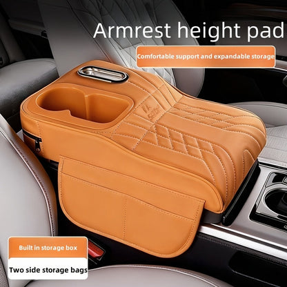 Car Center Console Tray Organizer Raised Design Tissue Box Holder Cup Holder Non-Slip Storage Mat Universal Fit 6 Colors Black Orange Red Brown Beige