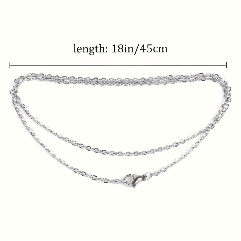 50pcs 18 Inch 304 Stainless Steel Necklace Chains with Lobster Clasp - Tarnish Resistant DIY Jewelry Making Supplies for Pendants, Charms, Bracelets & Keychains, Bulk Chain Set for Crafters