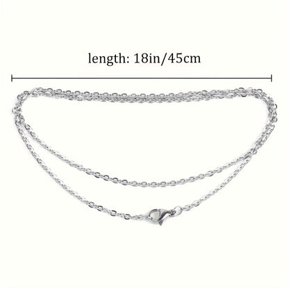 50pcs 18 Inch 304 Stainless Steel Necklace Chains with Lobster Clasp - Tarnish Resistant DIY Jewelry Making Supplies for Pendants, Charms, Bracelets & Keychains, Bulk Chain Set for Crafters