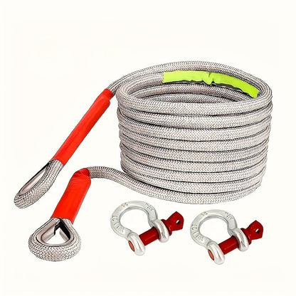 Heavy Duty Tow Hook & Tow Rope Set 16FT – Steel U-Shaped Hooks, Off-Road SUV Rescue Recovery Strap, 4 Capacity Options: 6613 / 11023 / 22046 / 39683 LBS