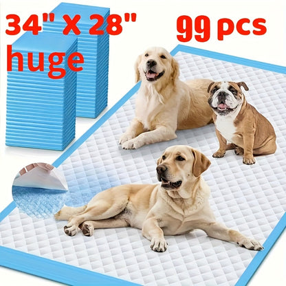 Extra Large Dog Pee Pads 6X Thicker Super Absorbent Leak-Proof Quick-Dry Puppy Training Pads Odor Control 28x34 Inch 50-200 Count Home Camping Pet Toilet