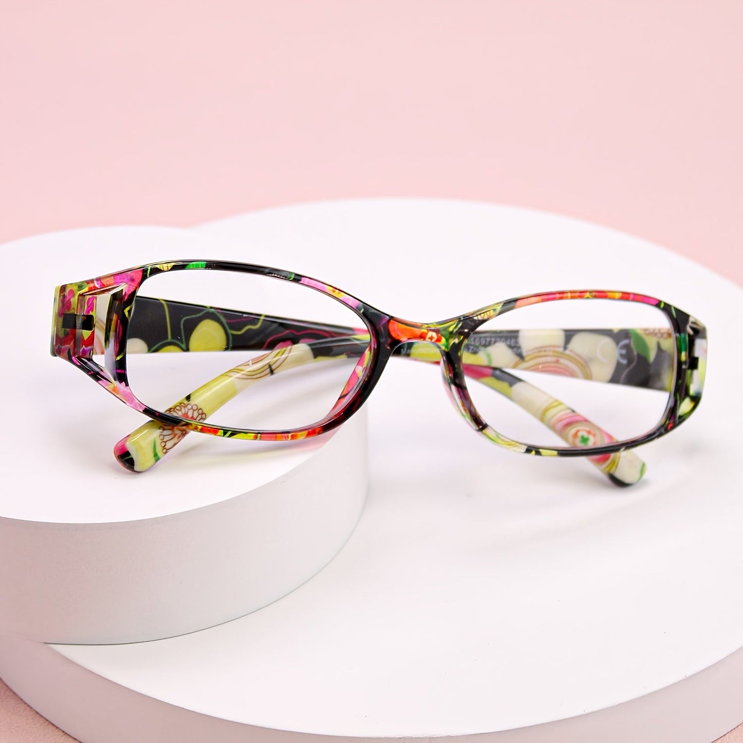 9 Pack Vintage Floral Square Frame Reading Glasses for Women, Lightweight Stylish Readers with Flower-Embellished Frames for Office & Everyday Use, Perfect Gift Set