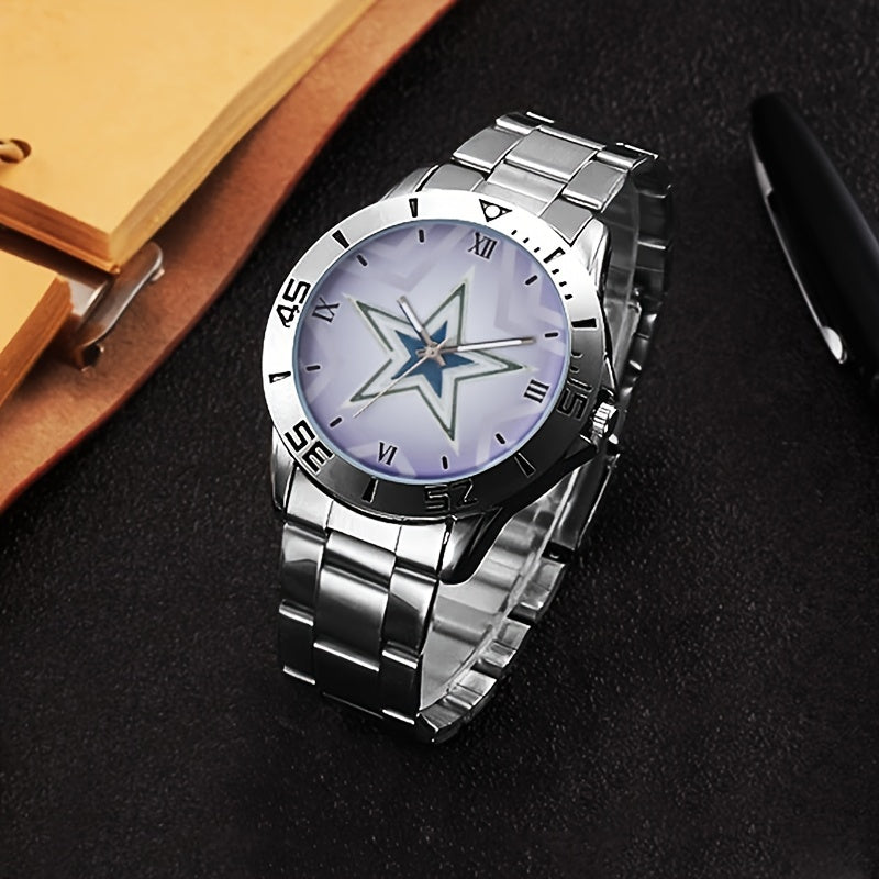Men's Stainless Steel Band Quartz Watch Casual Simple Round Dial Analog Wristwatch Classic Metal Fashion Watch Gift for Men Silver