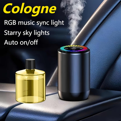 Smart Car Air Freshener Aromatherapy Diffuser Starry Sky Light Show USB Rechargeable Adjustable Fragrance – Natural French Scented Essential Oil Gardenia Ocean Lavender Cologne Car Gift