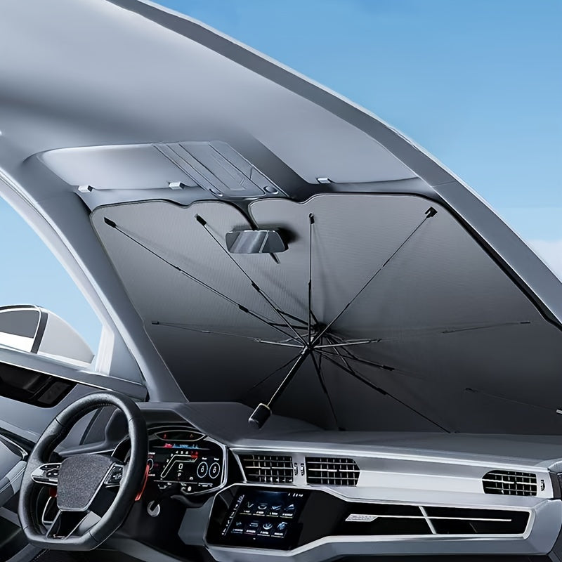 Car Windshield Sunshade Foldable UV Blocker - Compact Collapsible Sun Shade for Car Windshields, Blocks UV Rays & Heat, Keeps Interior Cool, Fits Most Cars SUVs & Trucks, Easy Storage