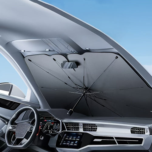 Car Windshield Sunshade Foldable UV Blocker - Compact Collapsible Sun Shade for Car Windshields, Blocks UV Rays & Heat, Keeps Interior Cool, Fits Most Cars SUVs & Trucks, Easy Storage
