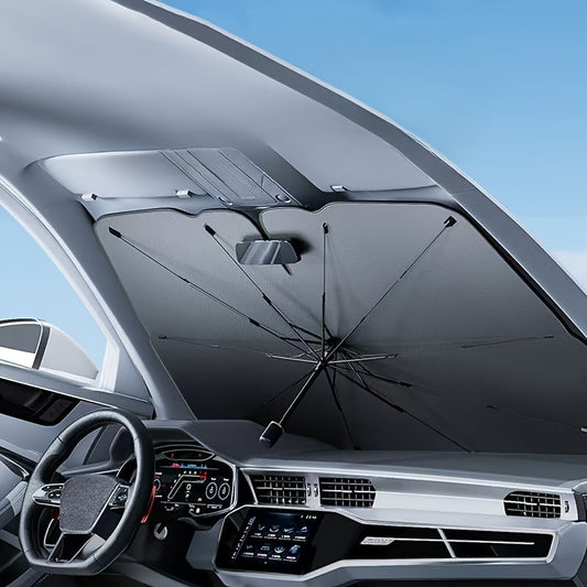 Car Windshield Sunshade Foldable UV Blocker - Compact Collapsible Sun Shade for Car Windshields, Blocks UV Rays & Heat, Keeps Interior Cool, Fits Most Cars SUVs & Trucks, Easy Storage