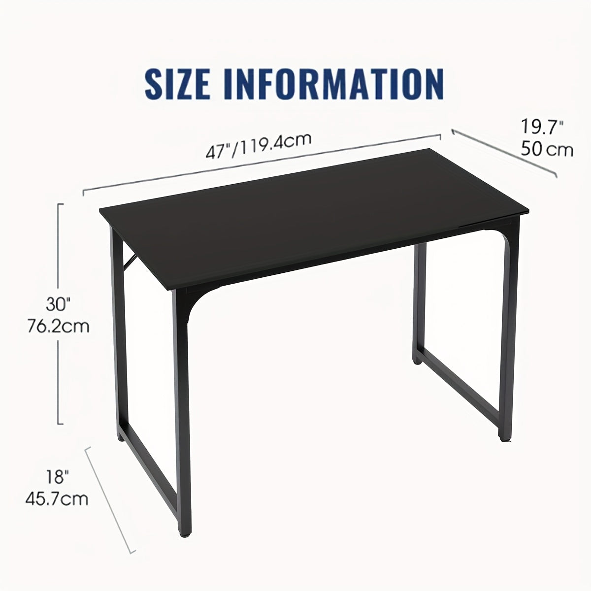 Computer Desk 32/39/47 Inch – Modern Writing & Gaming Desk with Sturdy Metal Frame, Home Office Study Workstation for PC, Laptop & Monitor Setup, 3 Size Options