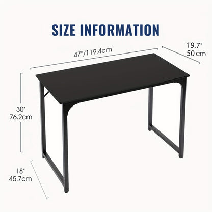 Computer Desk 32/39/47 Inch – Modern Writing & Gaming Desk with Sturdy Metal Frame, Home Office Study Workstation for PC, Laptop & Monitor Setup, 3 Size Options