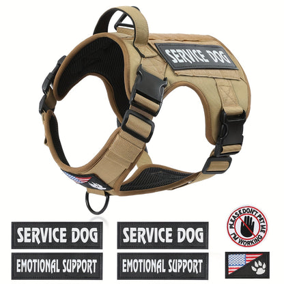 Tactical Dog Chest Harness – Military-Style No-Pull Pet Vest with Control Handle, Adjustable Secure Fit for Active Dogs, Solid Pattern, Sizes S to XL, Ideal for Training Hiking Walking