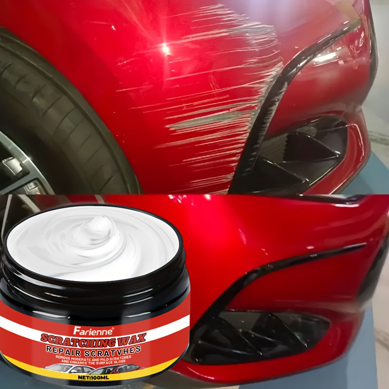 Nano Gloss Car Scratch Repair Wax Kit 100G – Clay Bar & Sponge Included, Removes Scratches Swirls Matte Imperfections, All Car Paint Colors, Clear Coat Safe, DIY Auto Paint Restoration Polish