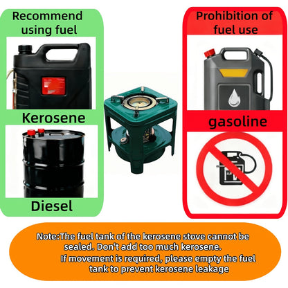 Portable Kerosene Camping Stove with Built-In Burner, Lightweight Paraffin Outdoor Heater & Cooker with Adjustable Flame Control for Camping, Picnics & Barbecues