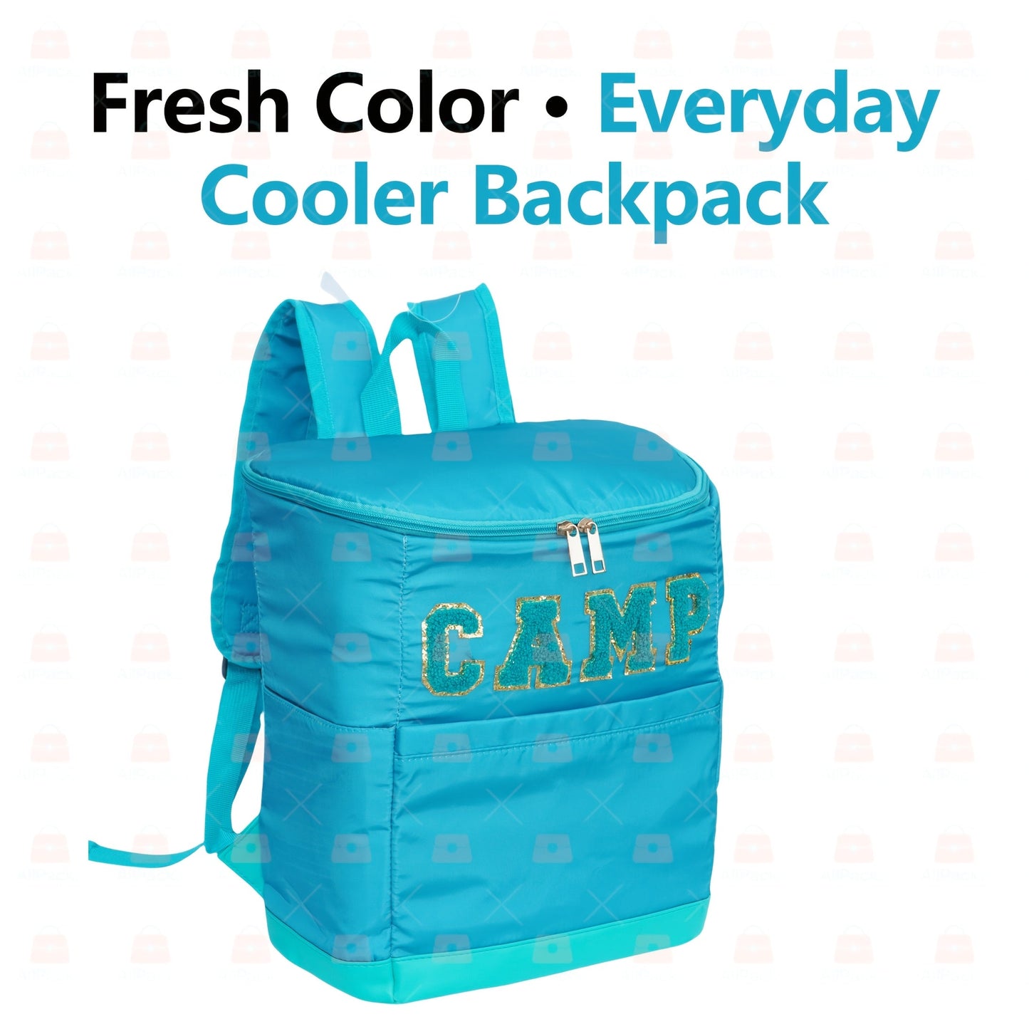 Insulated Cooler Backpack 30 Can Leopard Print with Mesh Pockets & Adjustable Straps - Leakproof Nylon Cooler Bag for Beach Camping Picnic Hiking Travel Daily Use